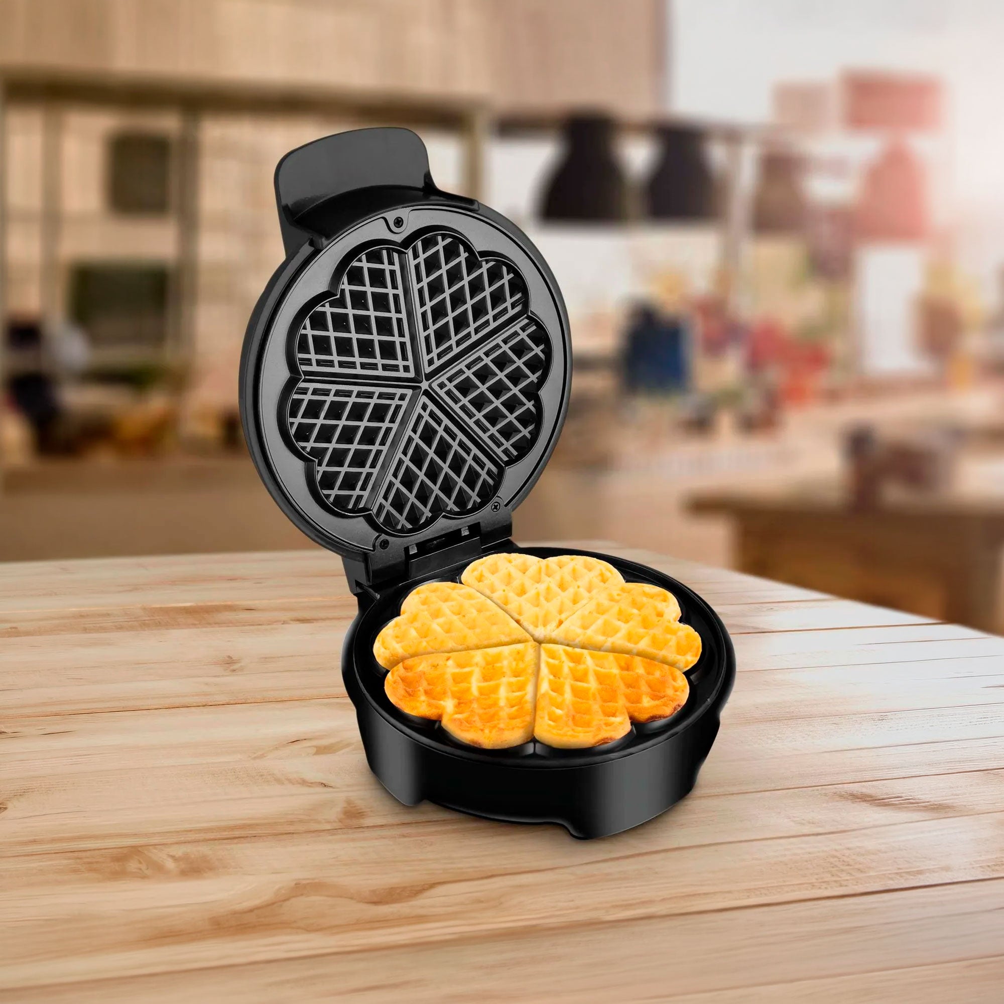 Wafflera Eléctrica Home Elements Negra HE-850W