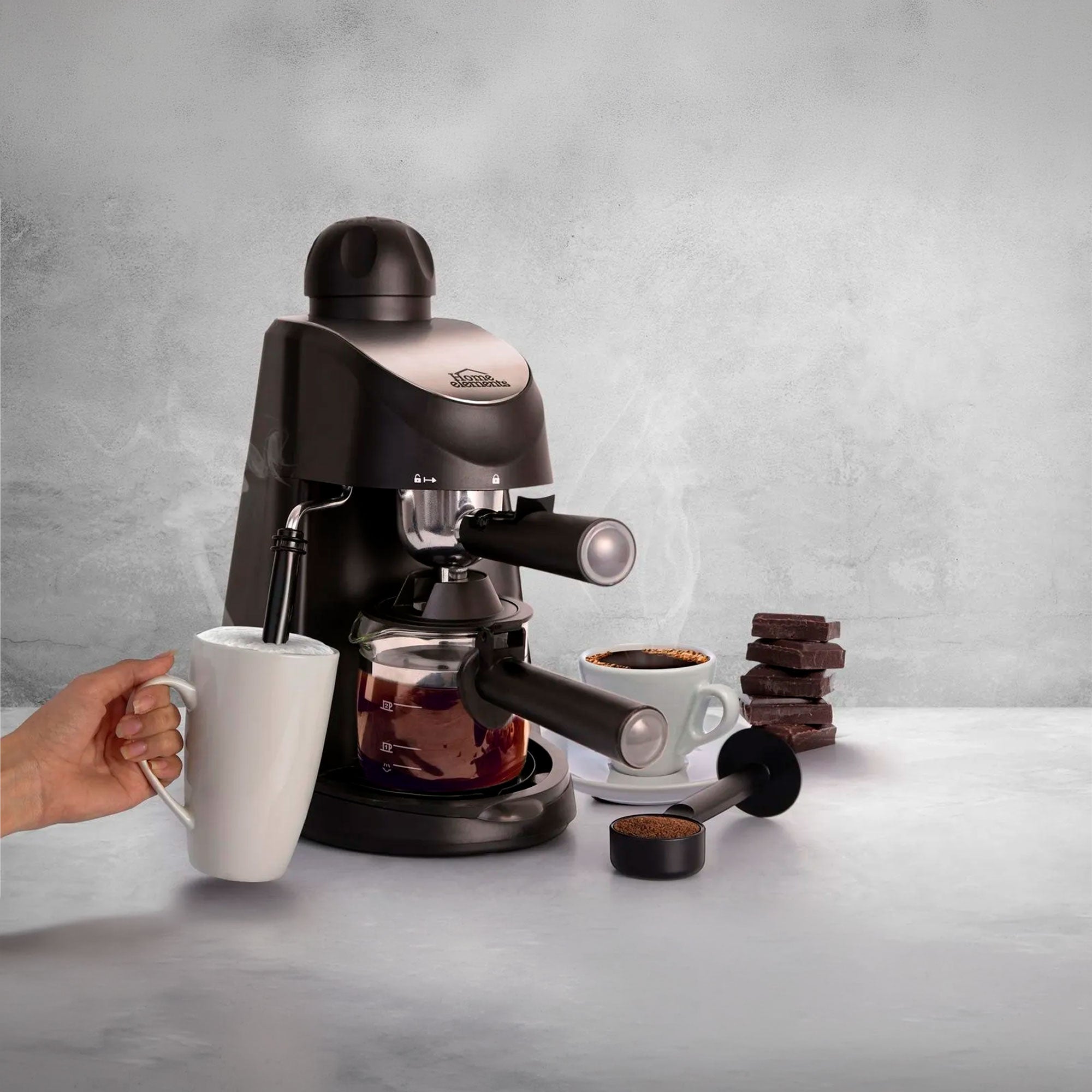 Cafetera Espresso y Capuchinera Home Elements HEMC-201N - 4 Tazas 800W