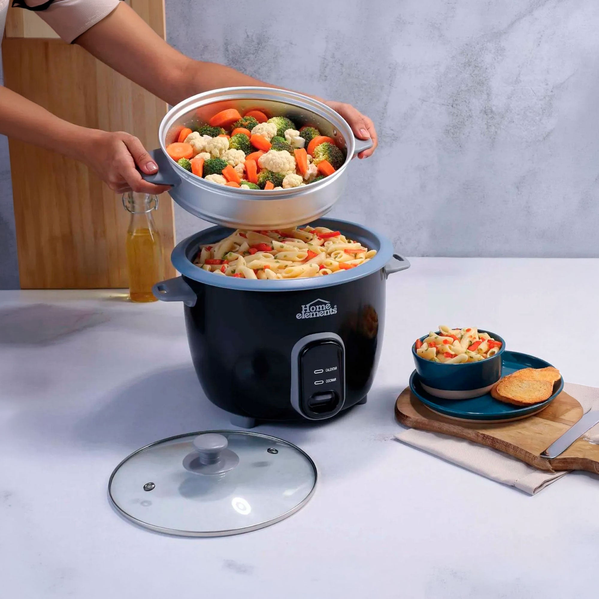 Olla Arrocera Home Elements 1.8 Litros HE-18N - 10 Tazas con Vaporera