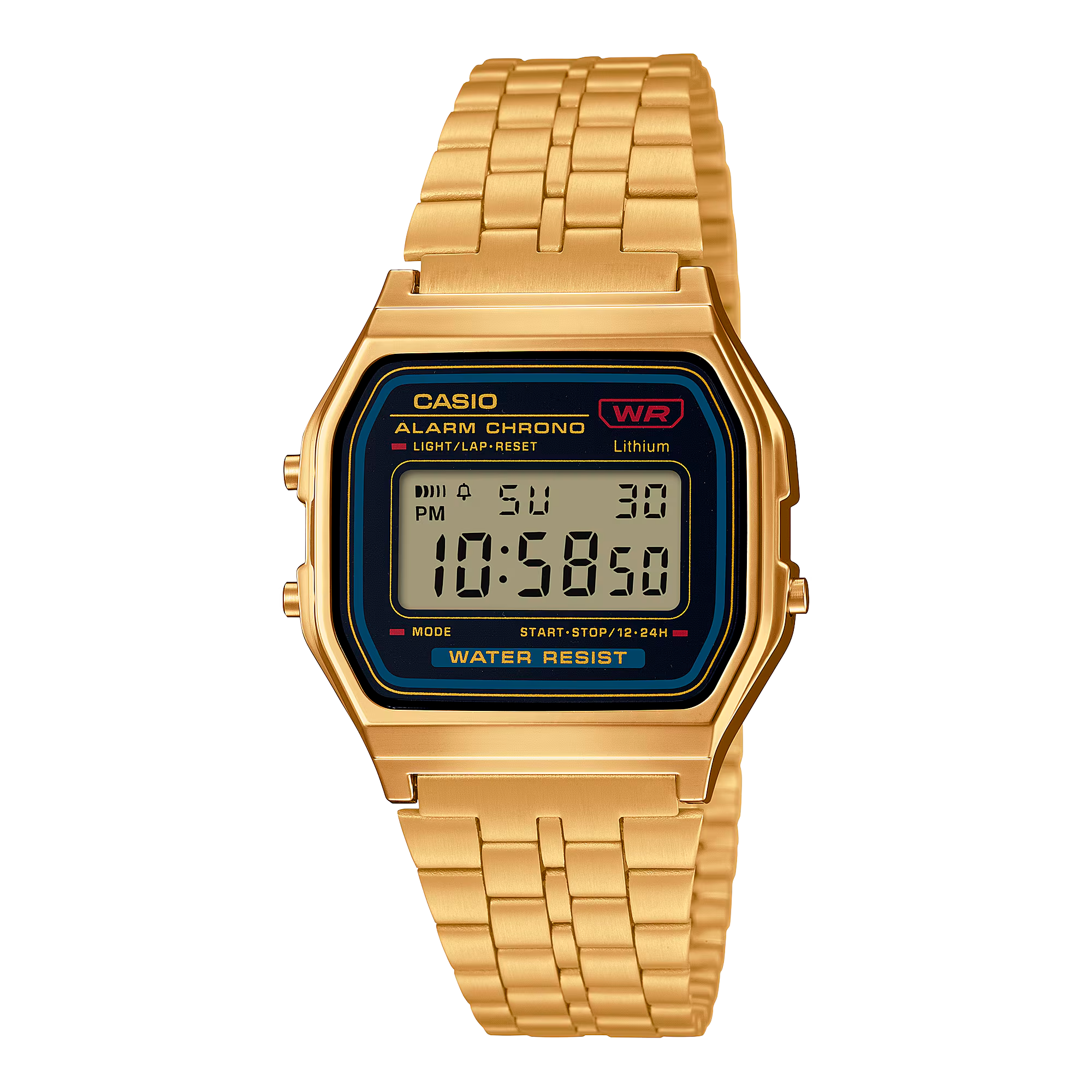 Reloj Casio A159WGEA‑1 Retro Digital Dorado Unisex