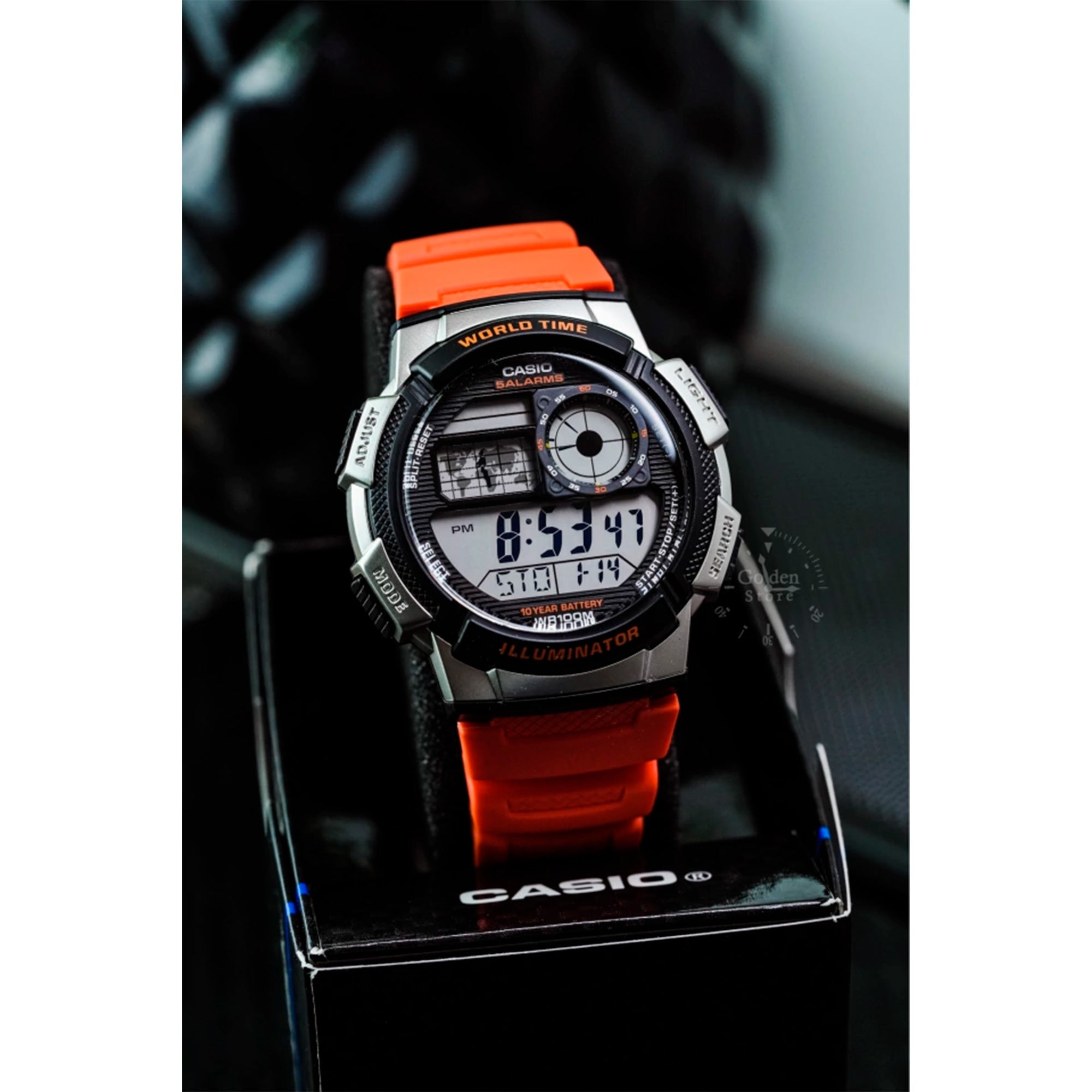 Reloj Casio AE‑1000W‑4BV – Digital World Time